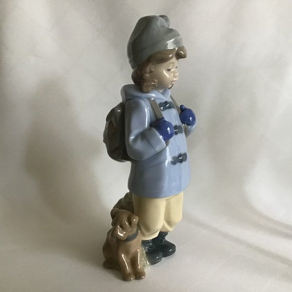 NAO Lladro Spain Figurine Girl with Dog - Picture 6 of 8